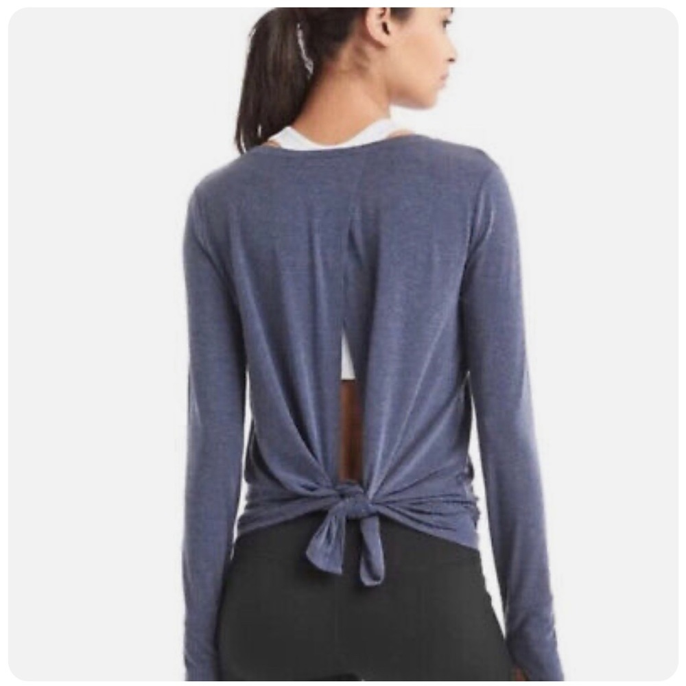 GAP Breathe Fit black open back tie top